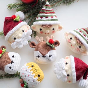 Crochet Christmas decoration: Elf, Santa, Reindeer and Cupcake,/Pattern/ English only/ Amigurumi, Christmas ornaments, Christmas Decorations